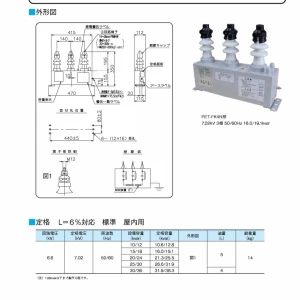 【送料無料】日新高圧進相コンデンサ　油入自冷式PET-FK4N形 10.6/12.8kvar50/60(Hz)