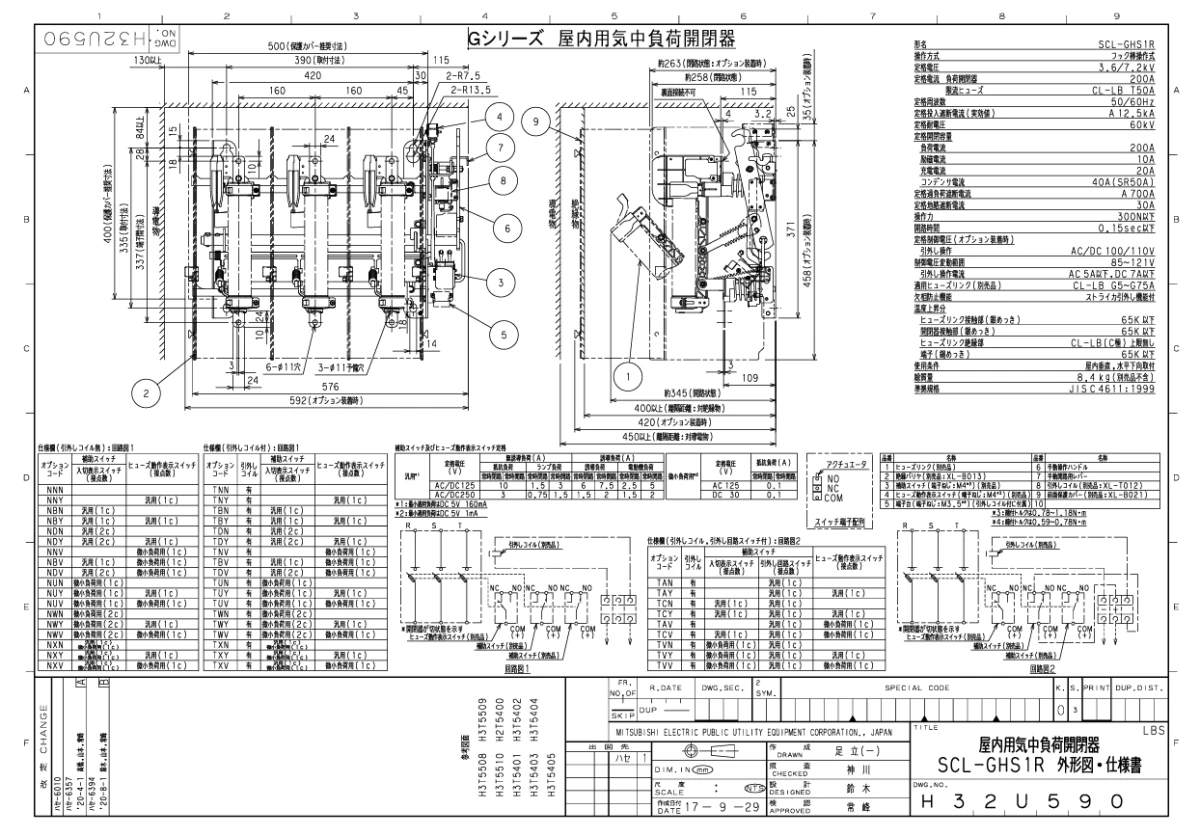 送料無料】三菱電機LBS《電圧引外し装置付き》バリア付 SCL
