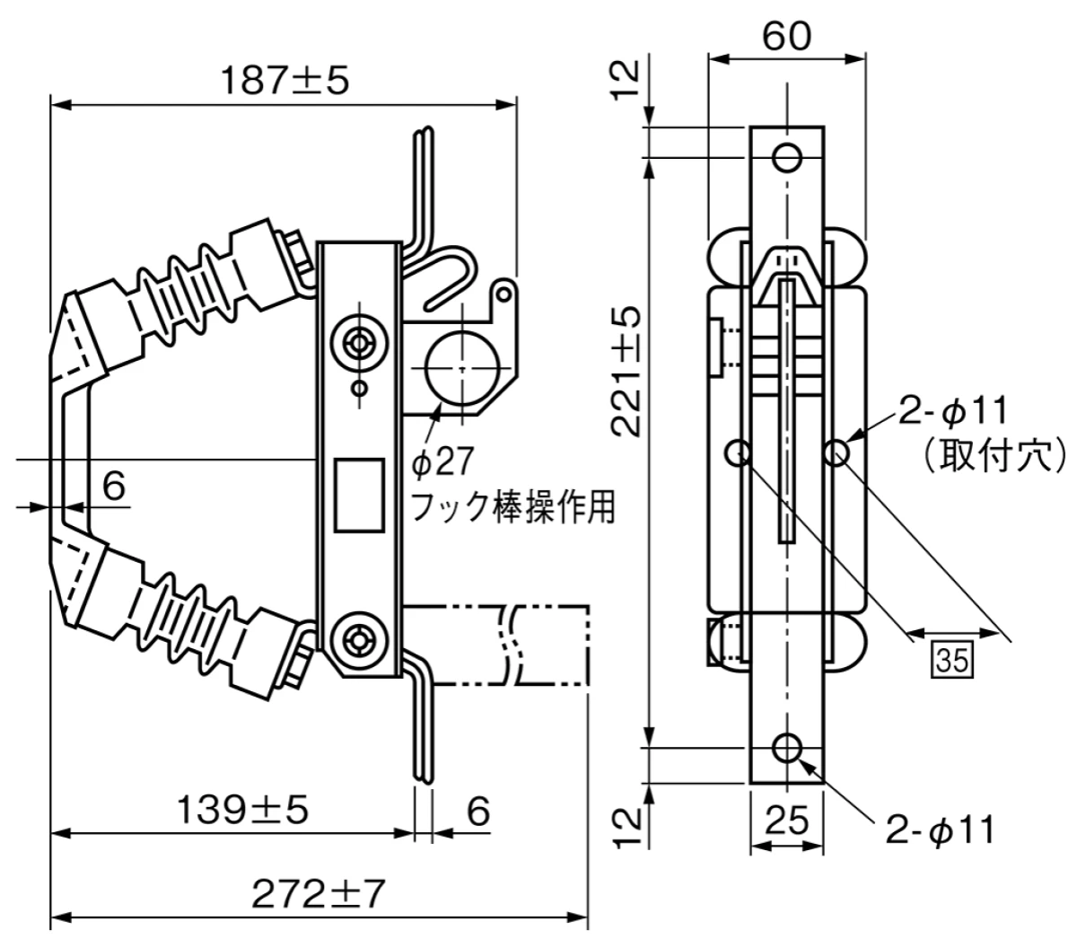 【送料無料】富士電機　屋内用断路器VS-4単極形400A 3台