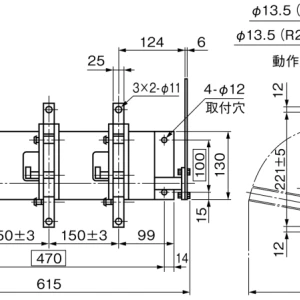 【送料無料】富士電機　屋内用断路器バリア付V3-2/SP-V4三極型200A 1台