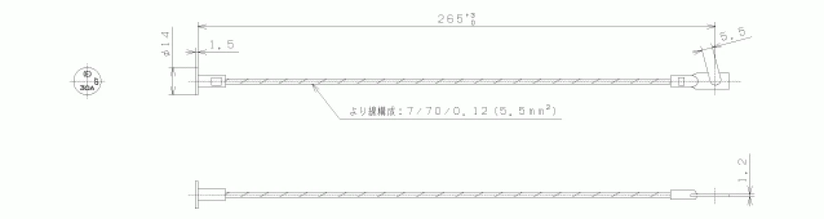 【送料無料】エナジー 素導し線FB 箱形カットアウト 50Ａ用　3本